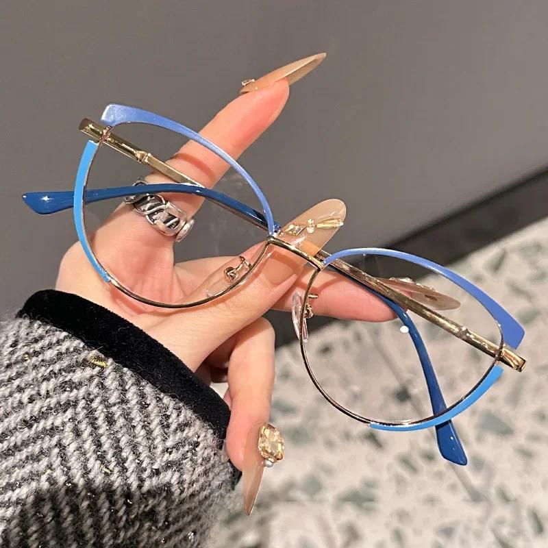 

Unisex Vintage Retro Anti-Blue Ray Eyeglasses Women s Stylish Cat Eye Metal Frame Eyeglasses High Definition Blue Ray Blocking Eyeglasses