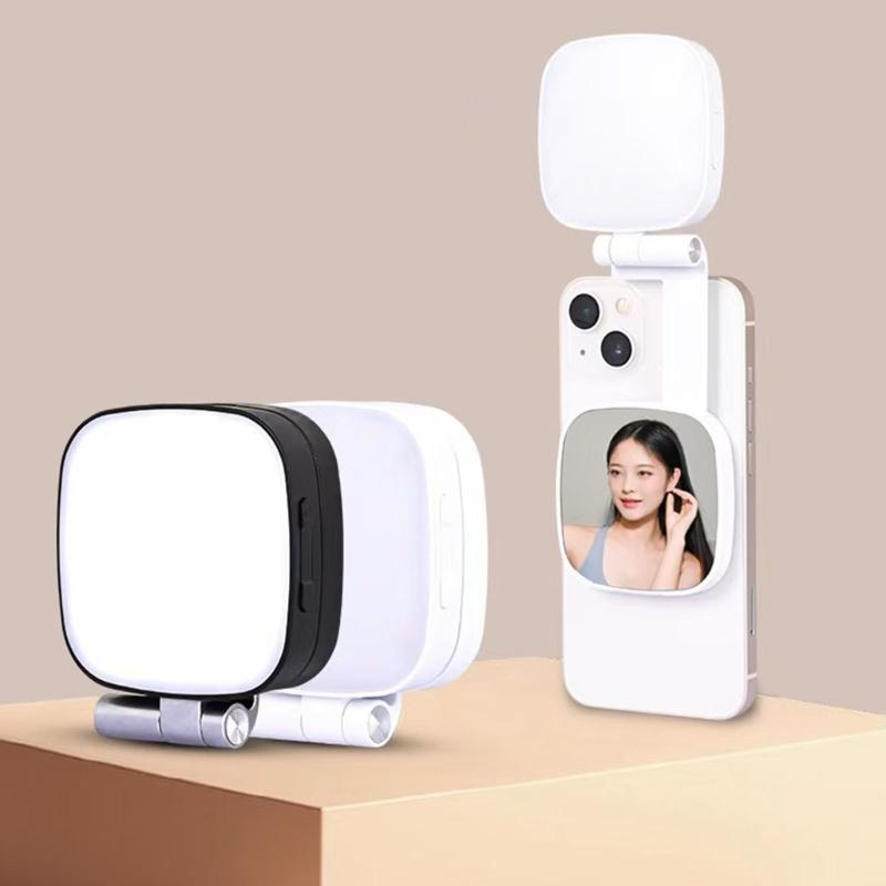 Portable Pocket Sized Vanity Mirror Light With 3 Lighting Mode Magnetic Attachment for Phone 17 Series Type C Charging