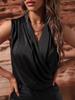 Women's Spring/Summer 2026 Sleeveless Satin pleated vest – European & American style sexy shirt