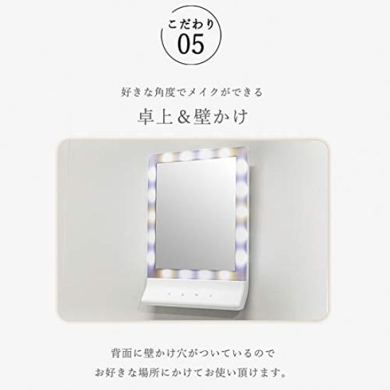 SMALY Actress Mirror with Hollywood Battery Portable Light, Tabletop, Wall-Mounted, Mirror, USB, Operated, 2-Way,