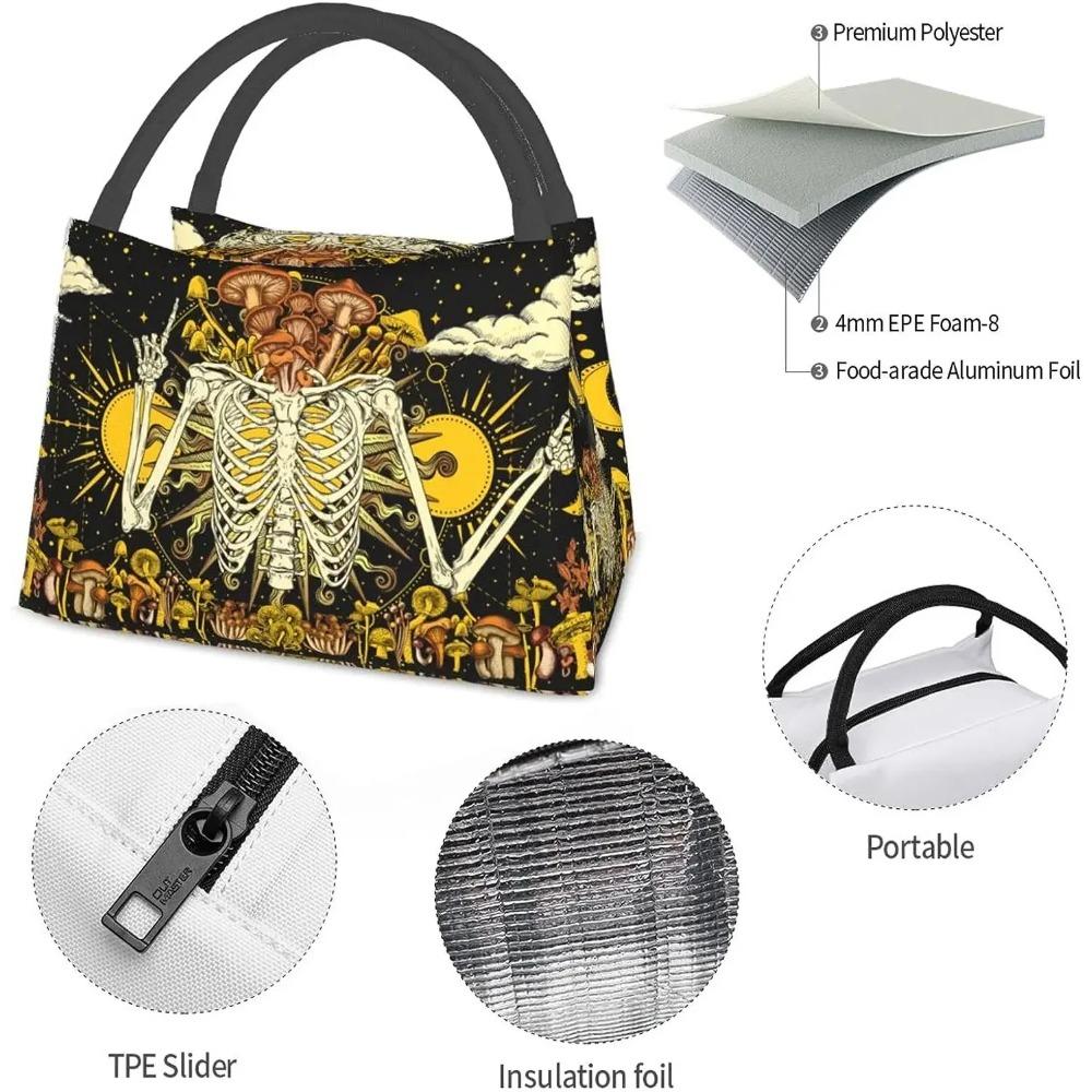 Ciuparcă Schelet Soare Arzător Plante Genți de Prânz Izolate pentru Femei Bărbați Genți Reutilizabile de Răcire pentru Prânz Tote Cutie Mâncare pentru Muncă