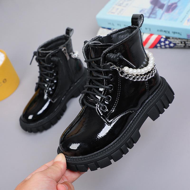 Girls Boots Winter, Kids Martin Boots Little Girls Baby Leather Boots