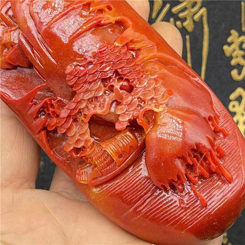 Chinese Antique Huanglong Jade Carving Pendant