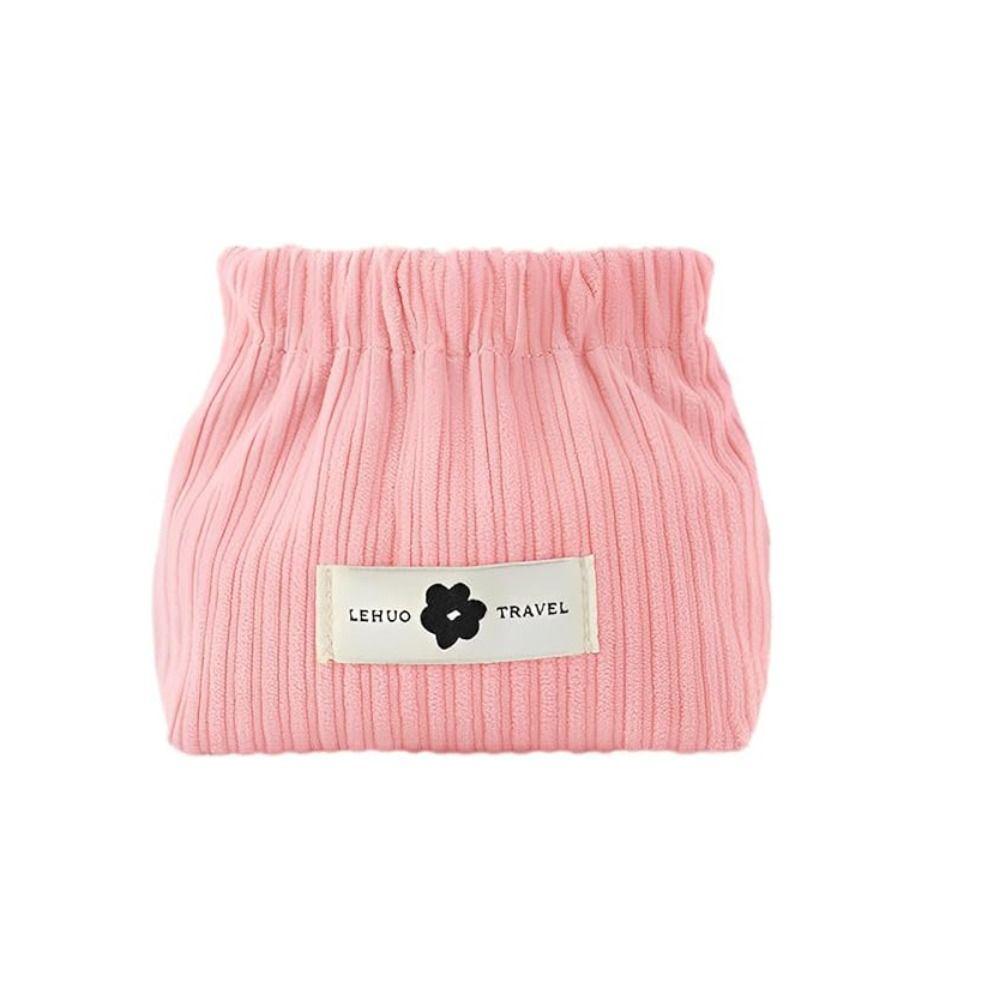 Fashion Mini Shrapnel Bag Corduroy Soft Lipstick Purse Solid Color Coin Purse Travel