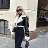 2023 Herfst/Winter Leren & Bont Motorjas voor Hot Girl Stijl