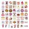 50pcs Cartoon Dessert Graffiti Stickers for DIY Suitcase & Notebook Decoration