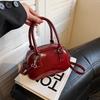 Red New Year's Portable Small Square Bag Women's 2025 New Autumn and Winter Fashion Popular Popular Versatile Textured Messenger Bag