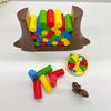 Children's Tabletop Game Chess Squirrel Pushing Wooden Pile Puzzle Toy