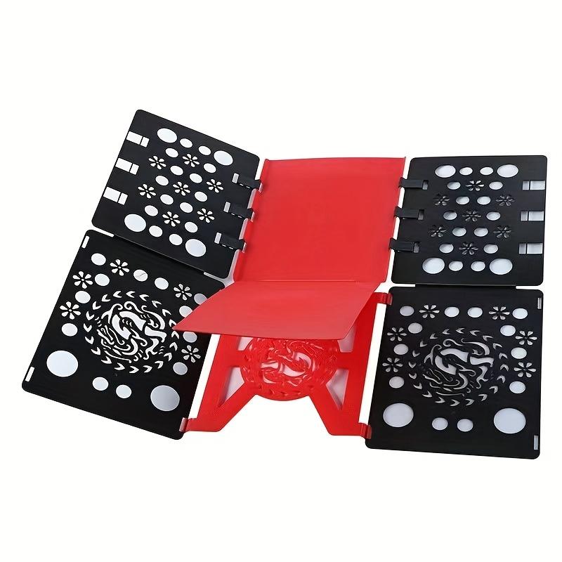 Durable Plastic Shirt Folding Board with 6 Colorful Laundry Folders - Ergonomic Design for Quick Drying, Space-Saving Clothes Organizer for Adults