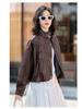 Genuine Lambskin Casual Leather Jacket 2025: Versatile Loose Stand Collar Outerwear for Petite Sizes