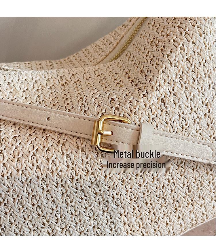 2026 Summer Straw Woven Underarm Bag: Casual Single Shoulder Beach Tote