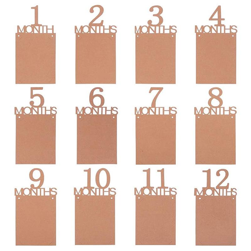Baby Growth Record Photo Props Banners 1-12 Months Old Birthday Party Decoration Background Layout for Boys & Girls