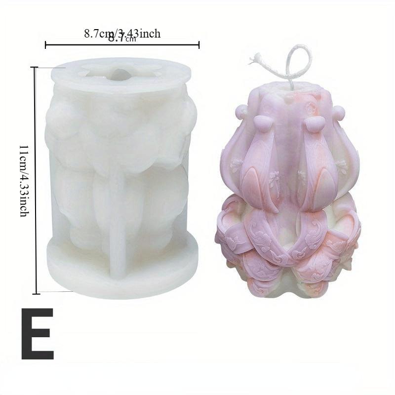 3D vyřezávaná silikonová forma na svíčku | Nástroj pro kutily na aromaterapii, mýdlo a pryskyřici