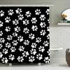 White Paw Print Shower Curtain Home Decor Waterproof Bath Mat Room Decoration