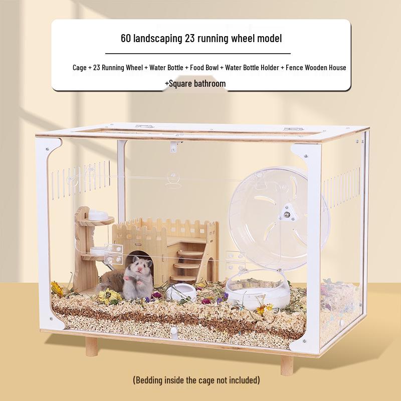 Golden Hamster Luxury Villa - Large Acrylic Cage, Starry Sky Design