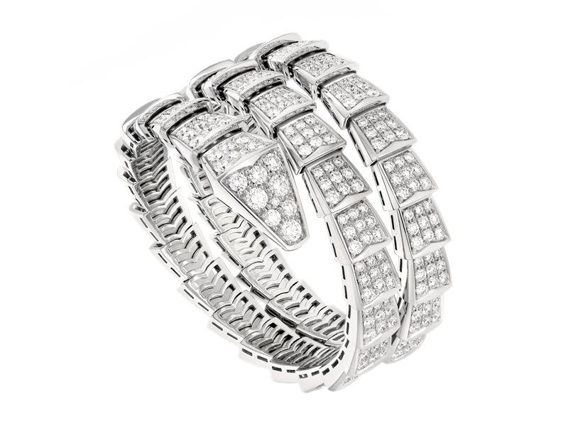 Pulsera Serpiente Espíritu Diamante CNC Plata 925: Elegante pulsera de hueso de serpiente de dos círculos con acentos de diamantes completos