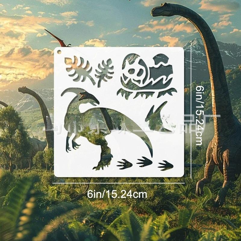 6 Inch Dinosaur Reusable Drawing Stencils for Painting,25pcs DIY Craft Template for Painting on Furniture,Canvas,Wall,Home Decor