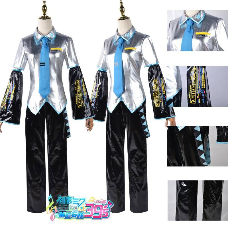 Hatsune Vocaloid Miku Cosplay Men Shirt Tie Pants Wig Pu Set Party Christmas