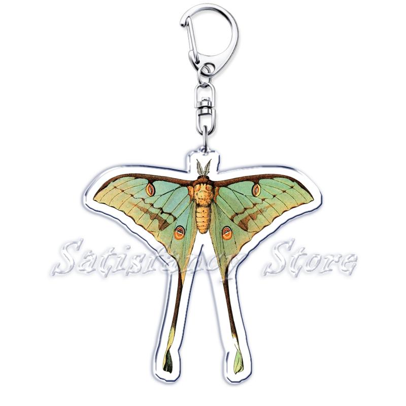 Beautiful Lavender Flower Monarch Butterfly Keychains Ring for Accessories Bag Butterflies Pendant Key Chain Jewelry Fans Gifts
