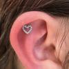 ASTM F136 Titanium Piercing 16G 18G CZ Heart Labret Earring Internally Threaded Cartilage Tragus Medusa Lip Monroe Body Jewelry
