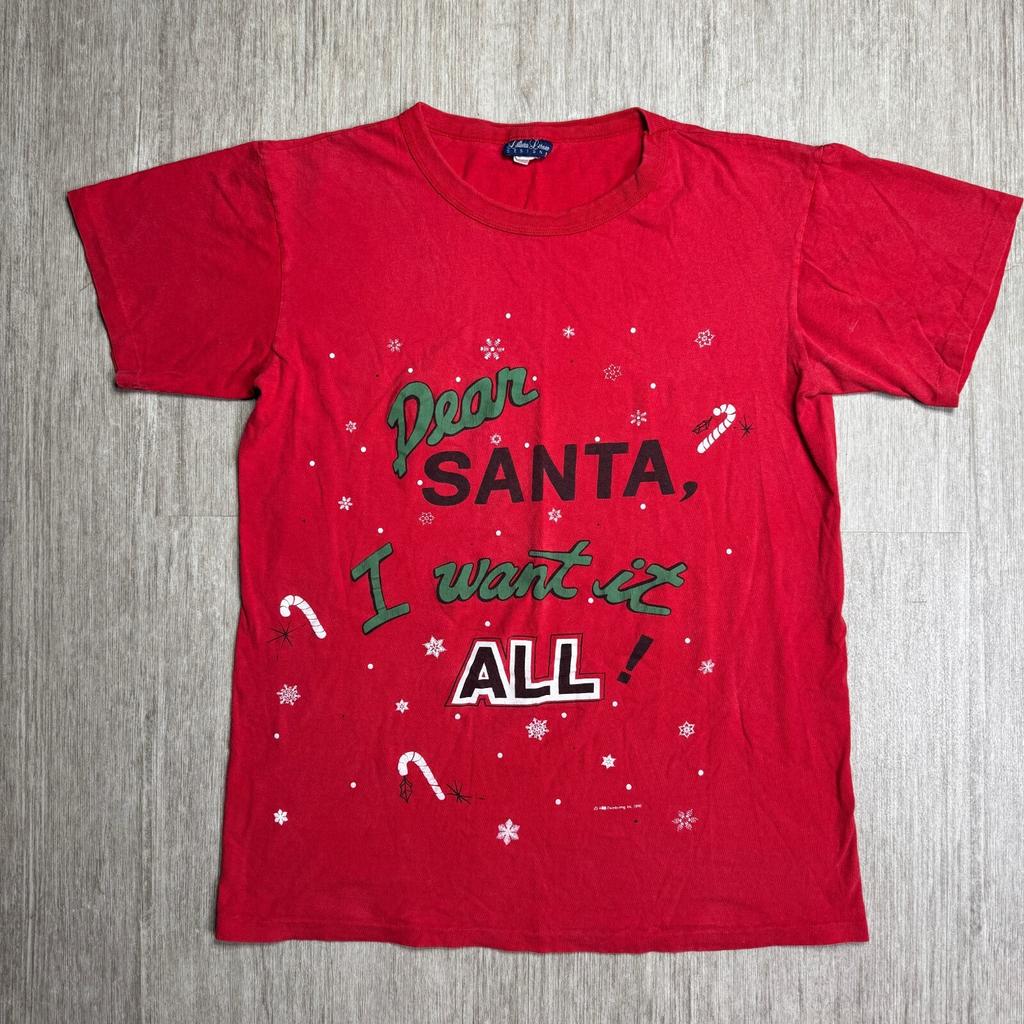 Vintage 90s Christmas Holiday Tee Shirt Adult L/XL Lillian Lorow Designs USA