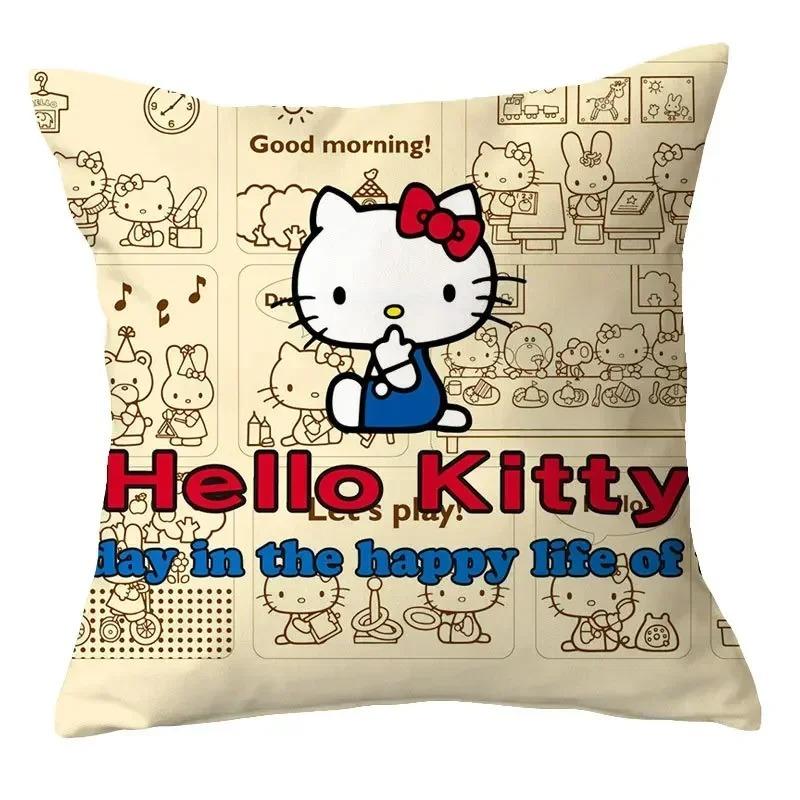 Home Decor Adorable Hello Kitty Digital Printed Pillow Covers Pattern Cushion Cover Suitable For Sofa Bedroom Car Pillow Cover
