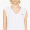 Polo Ralph Lauren SS23 Solid Color Small Logo Embroidered V-Neck Pullover Knit Vest Women Tops White 211906205-001