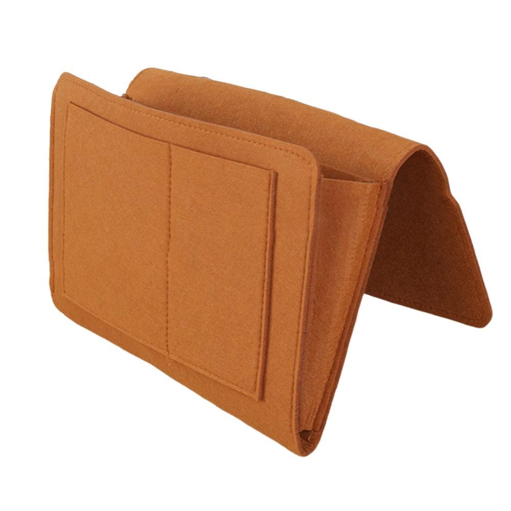 Large Capacity Felt Storage Bag Anti-slip with Pocket Bedside Hanging Bag Remote Holder