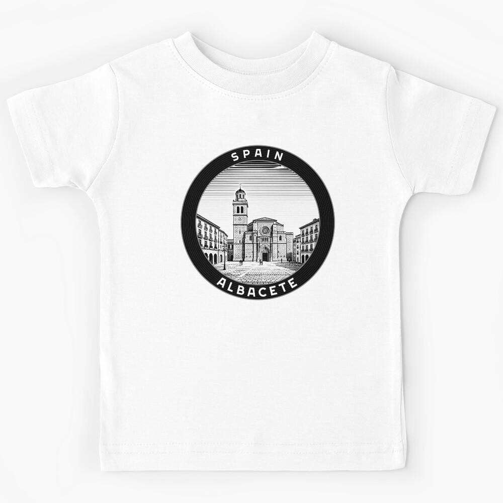Albacete Spain Linocut Style Kids T-Shirt 110