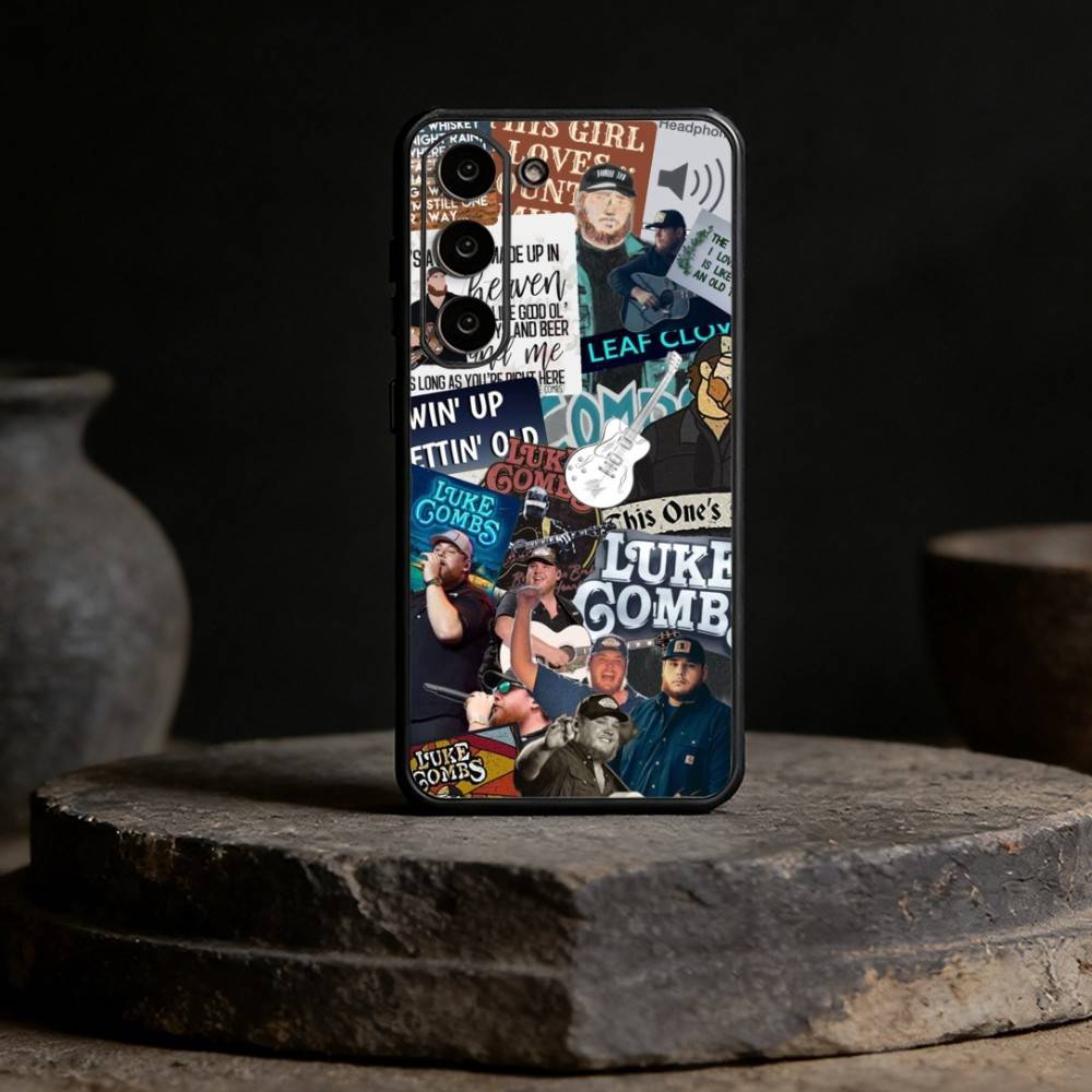

L-Luke Combs Phone Case For Samsung Galaxy A20,21s,22,31,32,52,53,72,73,80,91 Soft Black Shell Samsung a52