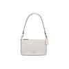 COACH Pouch Cross Grain Leather With Canvas Clutch Handbag, Shoulder Bag Small Women's White CJ797-CHK