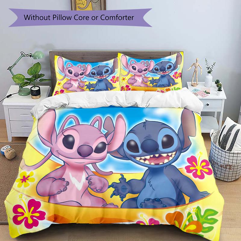 Lilo Stitch Adventure Print 3Pcs Bedding Setduvet Cover With 2 Bedropillowcase Home Birthday Gift