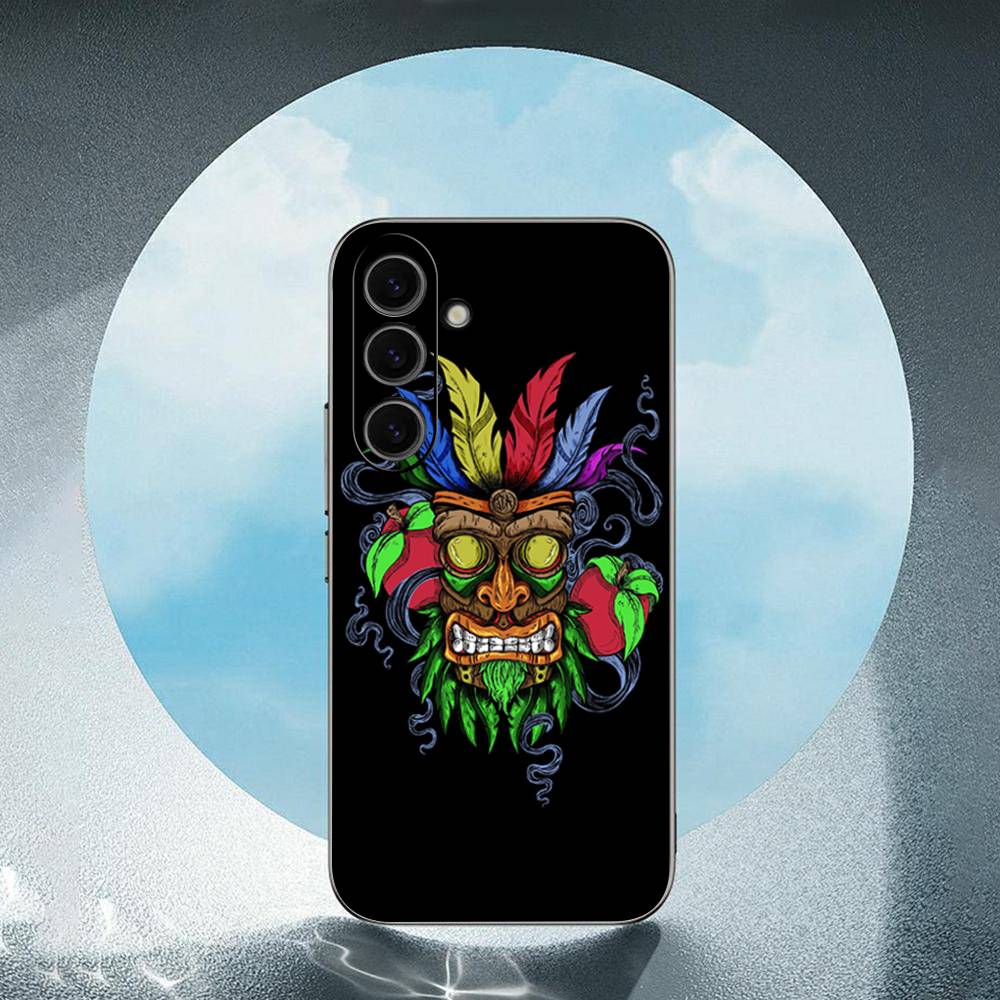 Aku Aku Crash For Samsung Galaxy S25 S24 S23 Ultra S22 S21 Plus S20 Black Soft Silicone Protective Case