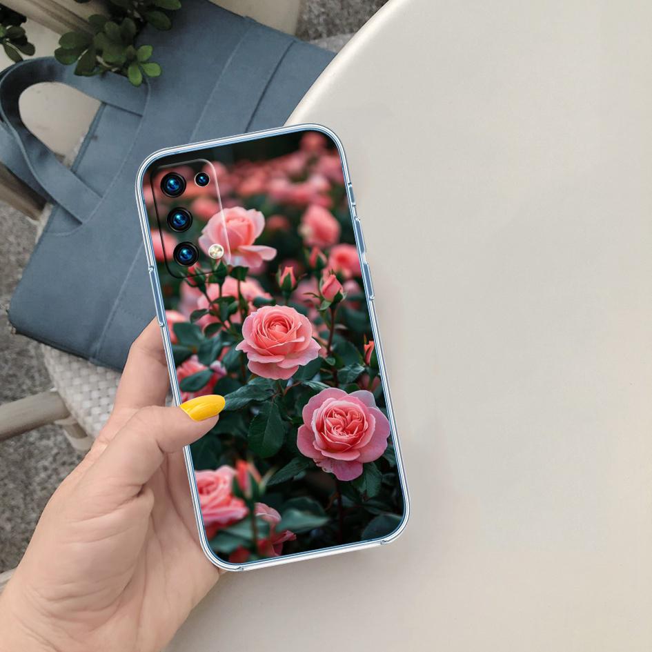 FM8 Beautiful Roses Flower Soft Shell Transparent Phone Case for Motorola Moto G7 G8 G9 G84 G85 G73 G24 G15 Z2 Play Power Plus