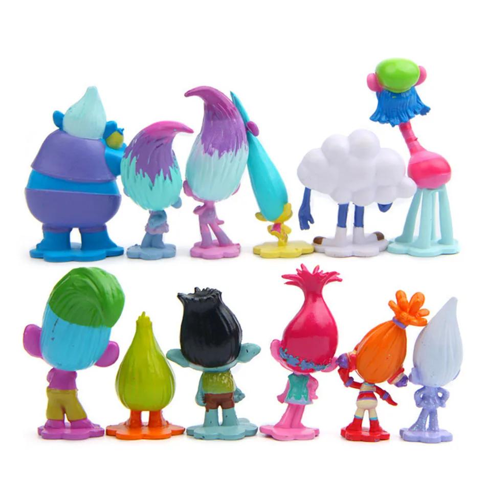 18PCS Trolls Branch Critter Skitter Figure Cool Cute Kawaii Anime Figure Toy Doll Model Decoration room decoration Birthday Gift