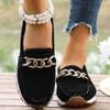 Soft Sole Slip-on Women's Loafers Fashion Chain Decors Anti-slip Casual Shoes for Women Office Ladies Comfortable Flat Footwear