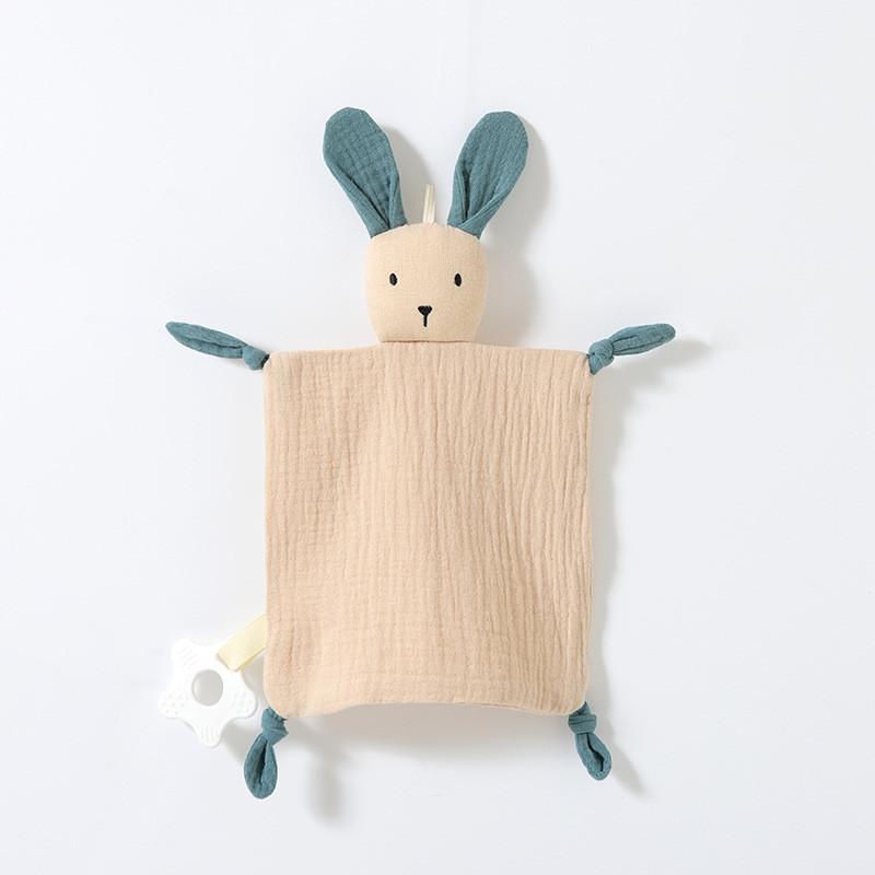 Baby Cotton Muslin Comforter With Plush Rabbit And Rabbit For Newborns