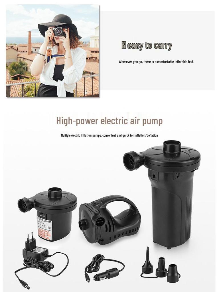 Inflatable Double Mattress with Electric Air Pump - Portable for Home and Outdoor Use