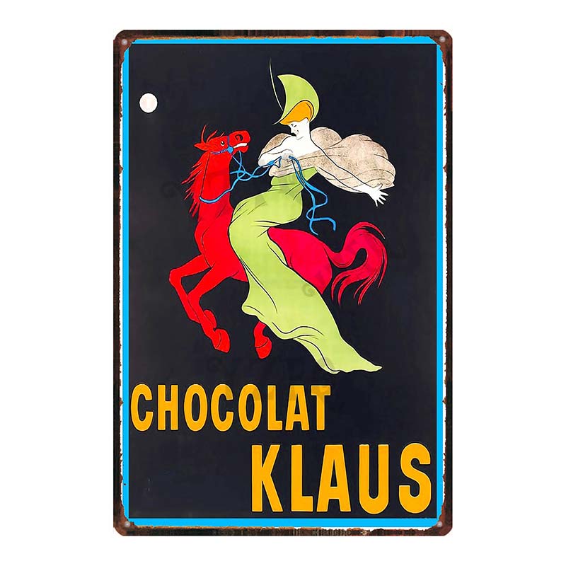 YZFQVintage Affiche Alimentaire Chocolat Métal Rétro Panneaux Candy Bar Plaque Murale Cuisine Maison Restaurant Décoration DU-6822B