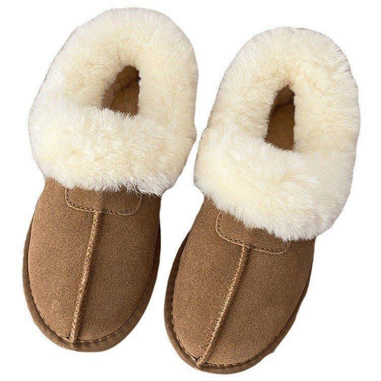 Bottes de neige pour femmes 2025 hiver nouvel étudiant polaire épaissi une pédale tube court épaissi chaud laine coton chaussures femmes