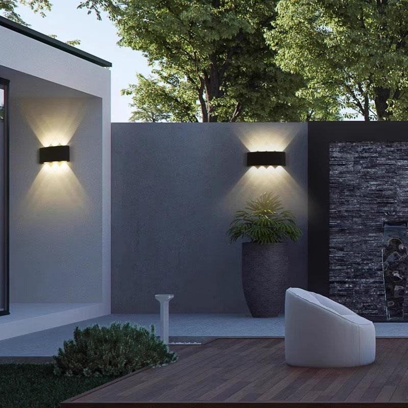 Aluminum LED Wall Lamp Waterproof IP65 Outdoor Garden Lights 2-12W Interior Wall Light for Room Decor Pathway Street Lighting