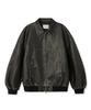 1993Studio Crack Washed Leather Bomber Jacket_Black