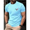 Men O Neck Short Sleeve Print T-shirt Cotton Comfortable Tee Man