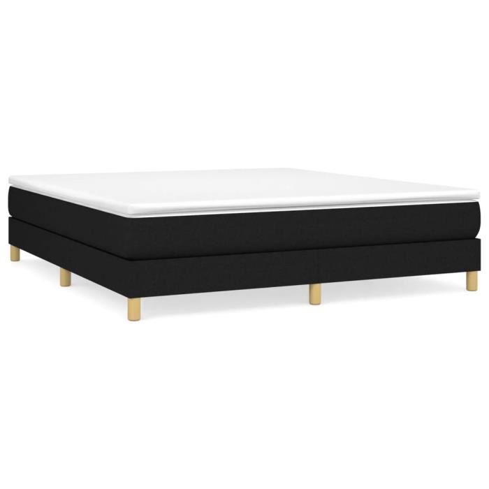 VidaXL Lit à sommier tapissier avec matelas Noir 180x200 cm Tissu - Modèle 3144193