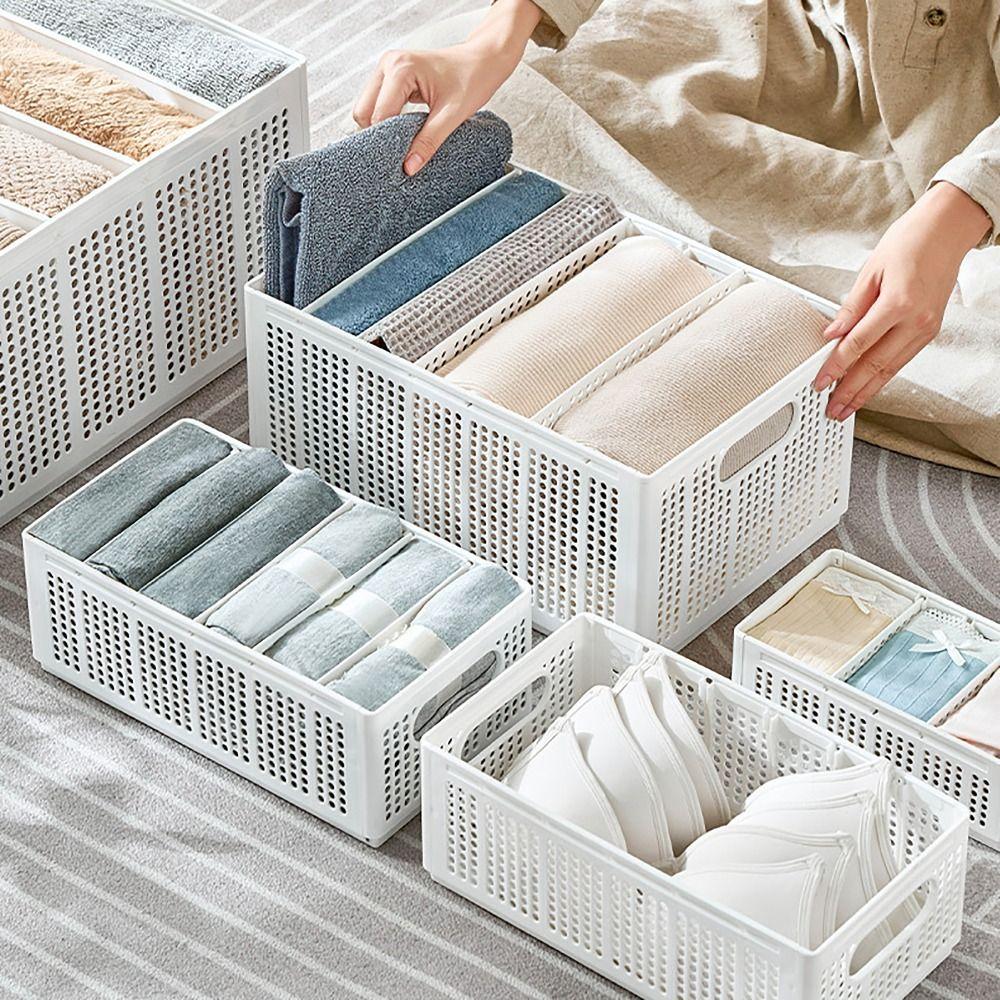 

Removable Partition Clothing Storage Basket For Clothing Sock Underwear Wardrobe XL-without partition