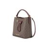 Michael Kors MK Suri Commuter Monogram Drawstring Leather Bucket Bag Women Handbags Berry-Purple 35T0GU2C0B-MERLOT