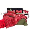 High-Quality Cotton Woven Jacquard Bedding Set Red Horse 4-Piece