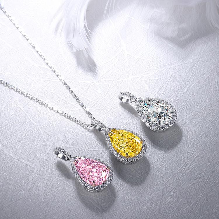 Dainty Water Drop Shape Teardrop Pendant Necklace for Women 925 Sterling Silver for Wedding or Anniversary