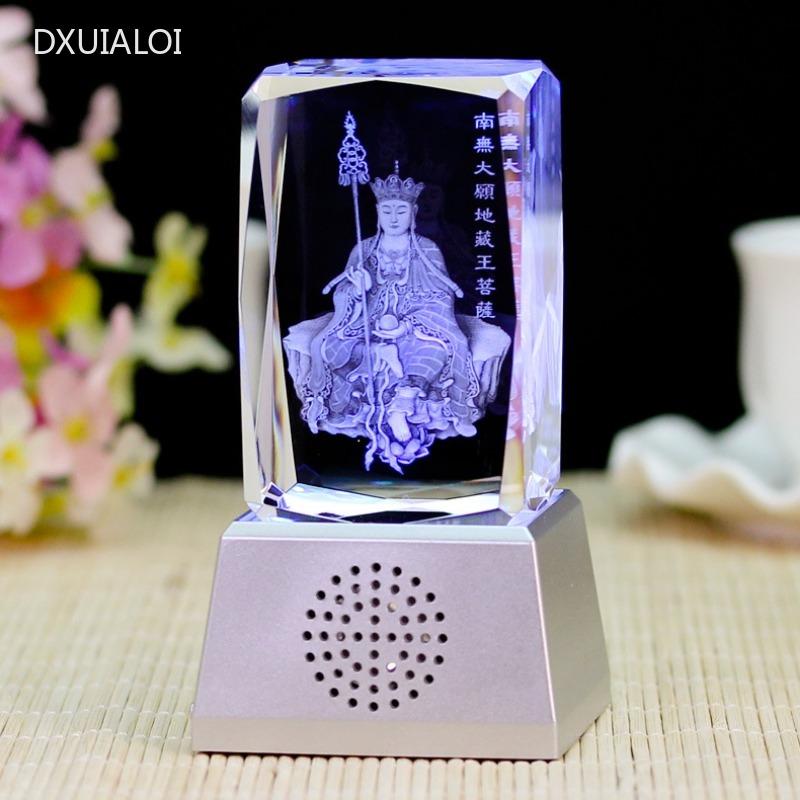 Ornament der Kristall-Buddha-Statue des Königs von Tibet Bodhisattva Heimdekorationszubehör Kristallhandwerk Kristalllampe