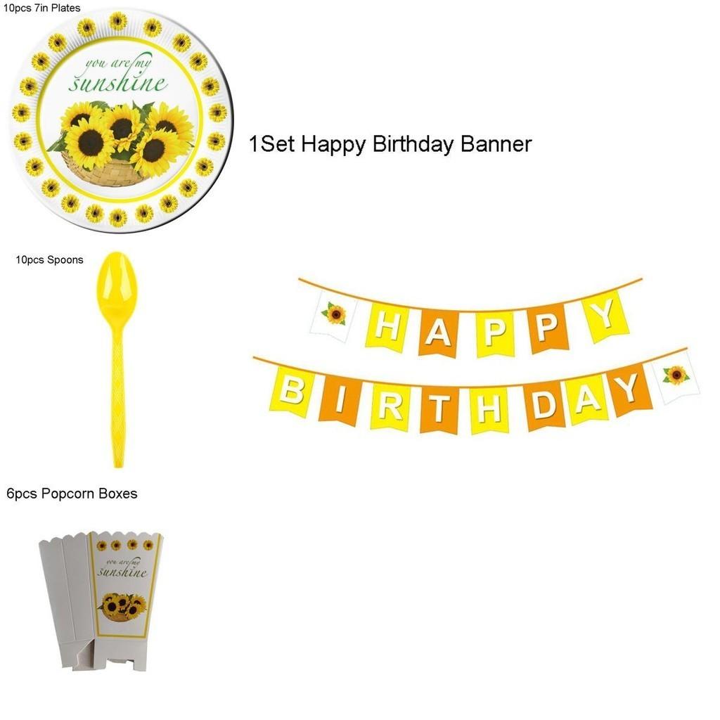 Cheerful Sunflowers Theme Party Decoration Set For Memorable Baby Showers And Kids Birthdays